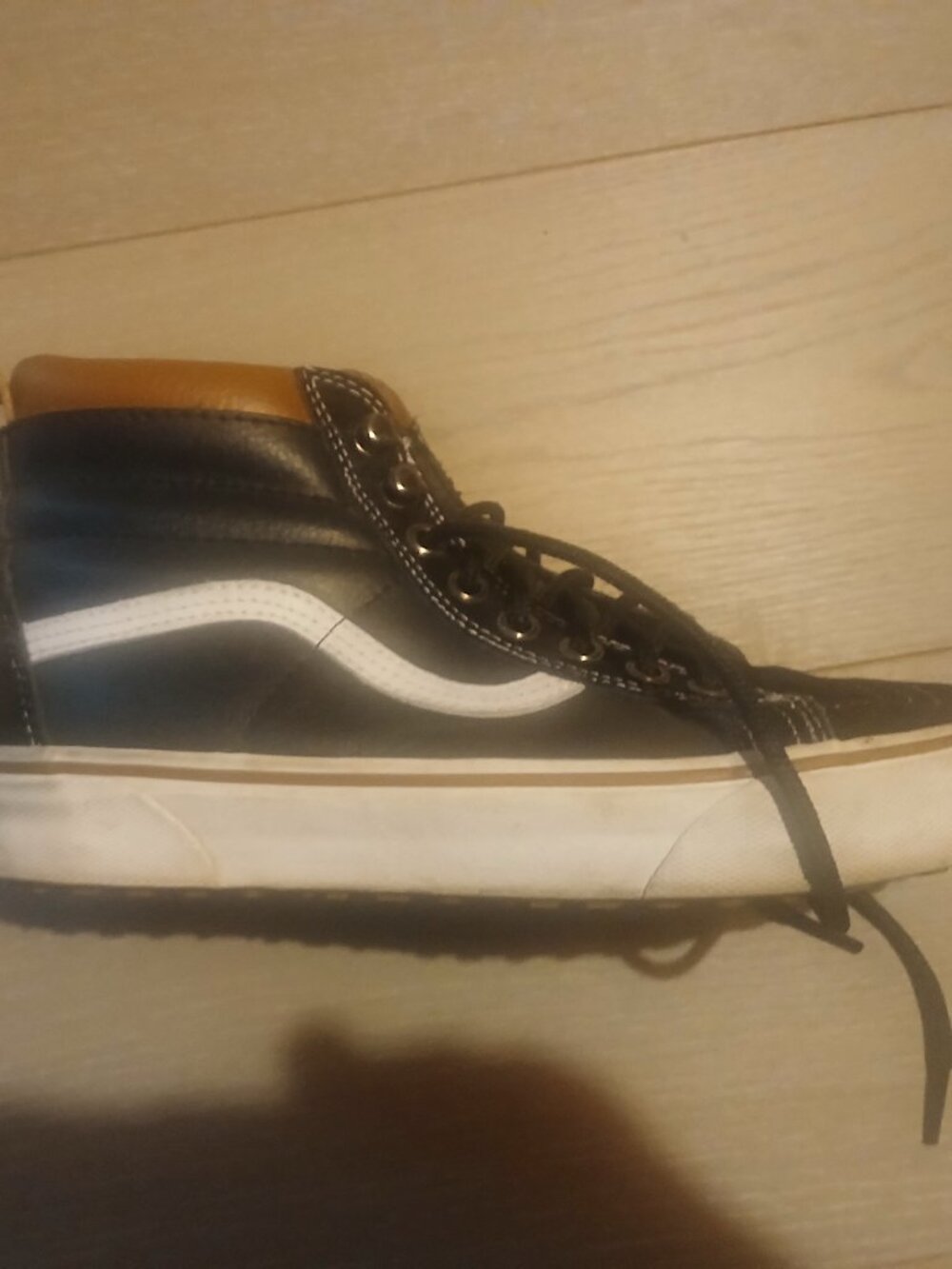 Leather vans old skool high top Size 8.5